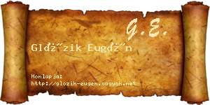 Glózik Eugén névjegykártya